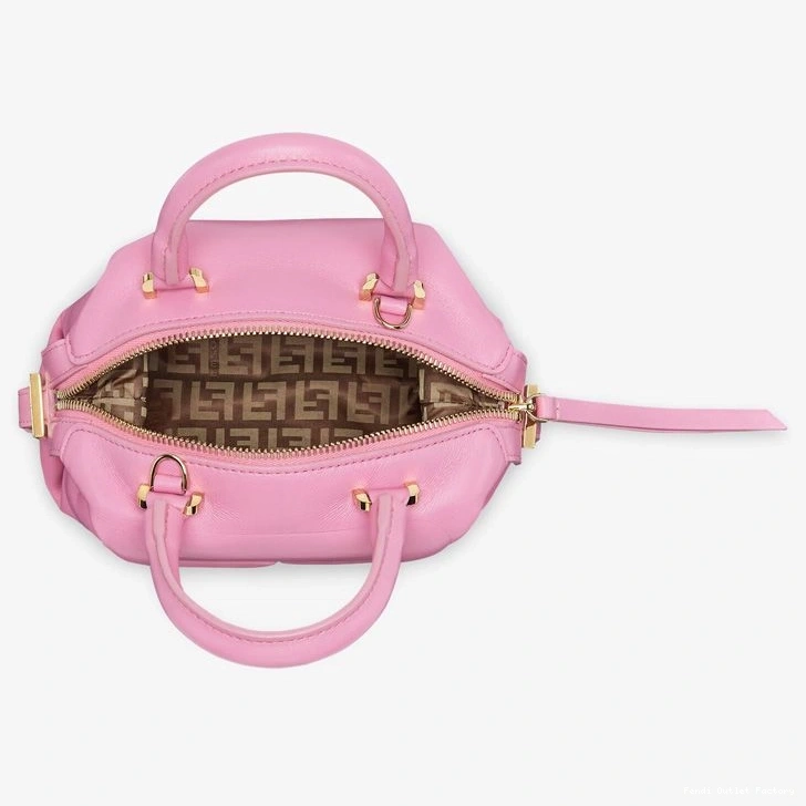 Cheap HOT Nappa Pink Mini Leather Fendi Cube In Bag FF 0809